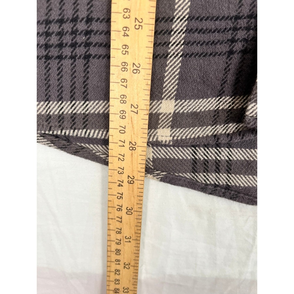 Woolrich Flannel Shirt Mens XL Gray Excellent Plaid Long Sleeve Shacket - Picture 7 of 8